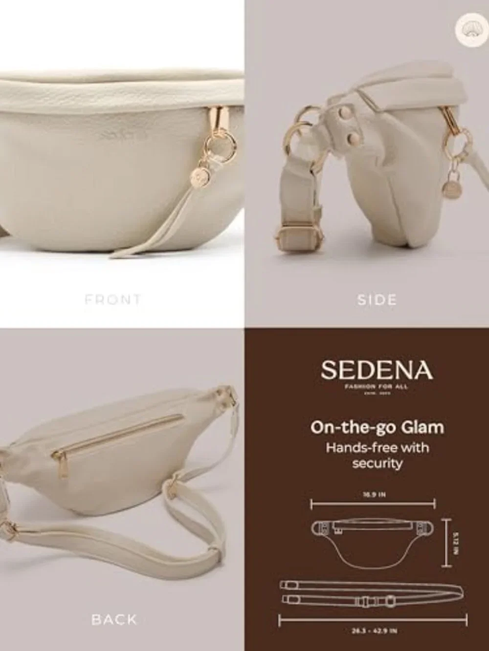 Anti Theft RFID Crossbody Bag with Adjustable Strap Multiple Compartments